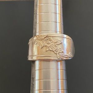 Silver antique spoon ring, size 7